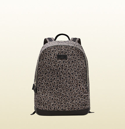 Gucci Gray Leopard Print Backpack Authentic Gucci backpack leopard - Gem main image 2