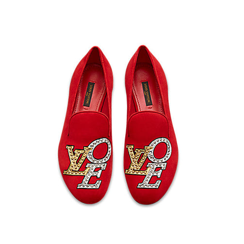 Louis Vuitton Red Loafers Women